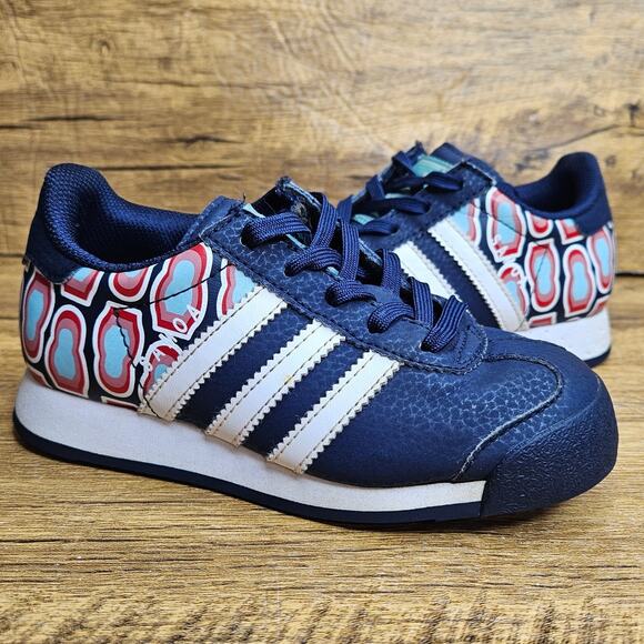 Adidas original Samoa Navy Red Pattern Lace up sneaker size 11 kids - Picture 1 of 10